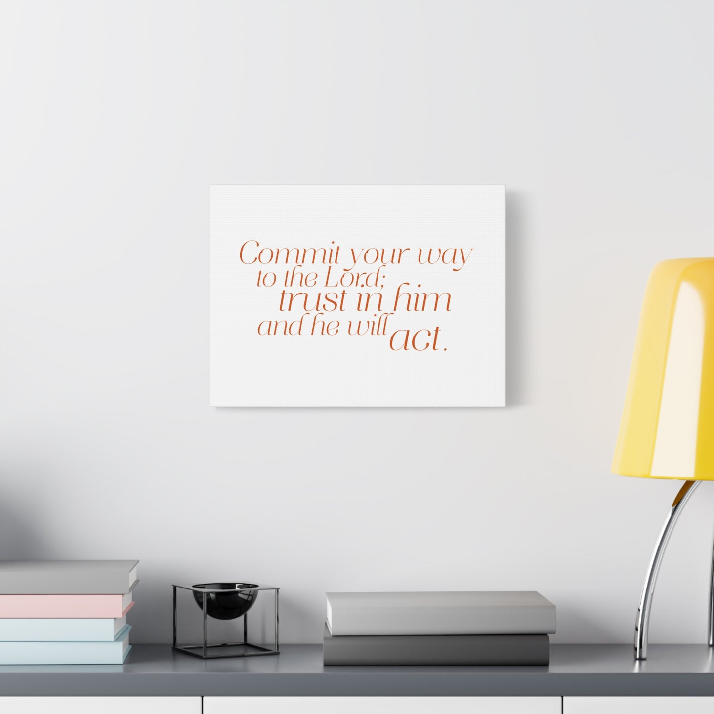 Scripture Walls Your Way to The Lord Orange Psalm 37:5 Bible Verse Canvas Christian Wall Art Ready to Hang