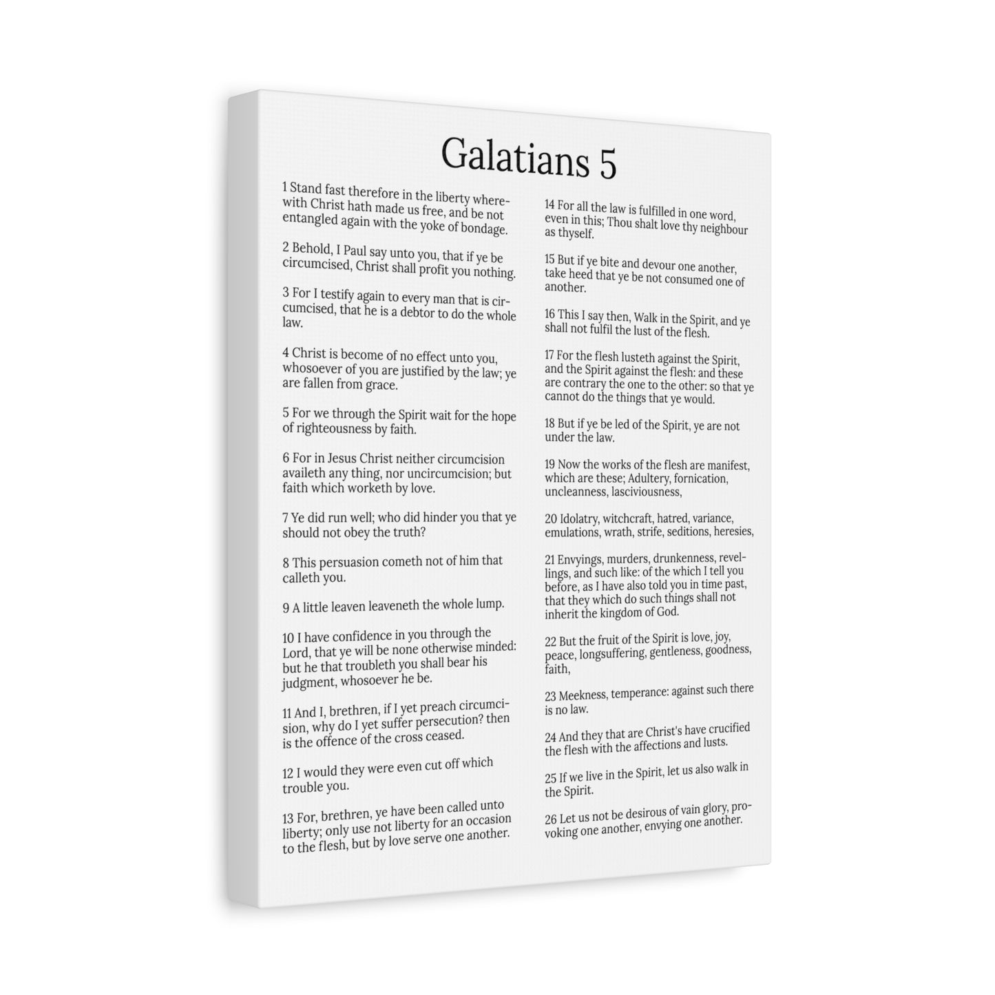 Scripture Walls Fruit of the Spirit Galatians 5 Chapter White Christian Wall Art Print Ready to Hang Unframed