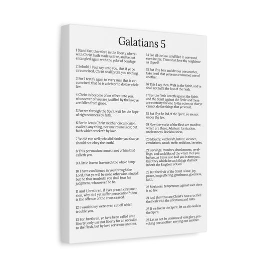 Scripture Walls Fruit of the Spirit Galatians 5 Chapter White Christian Wall Art Print Ready to Hang Unframed