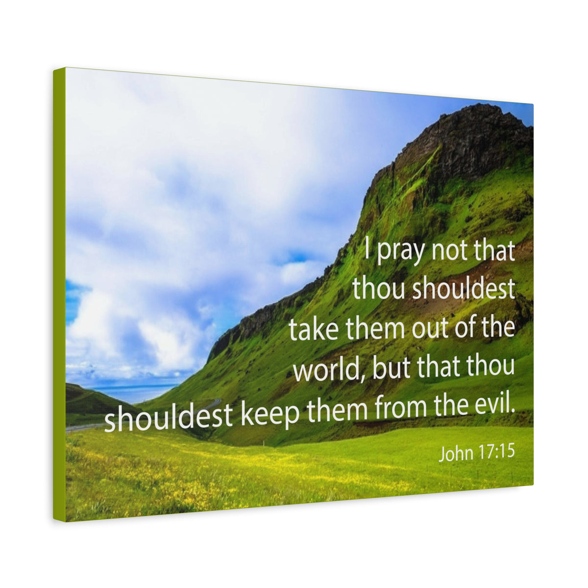Scripture Canvas I Pray Not John 17:15 Christian Wall Art Bible Verse Print Ready to Hang