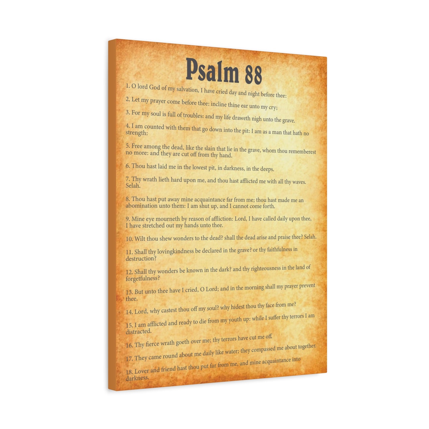 Scripture Walls Psalm 88 Gold Bible Chapter Canvas Christian Wall Art Ready to Hang