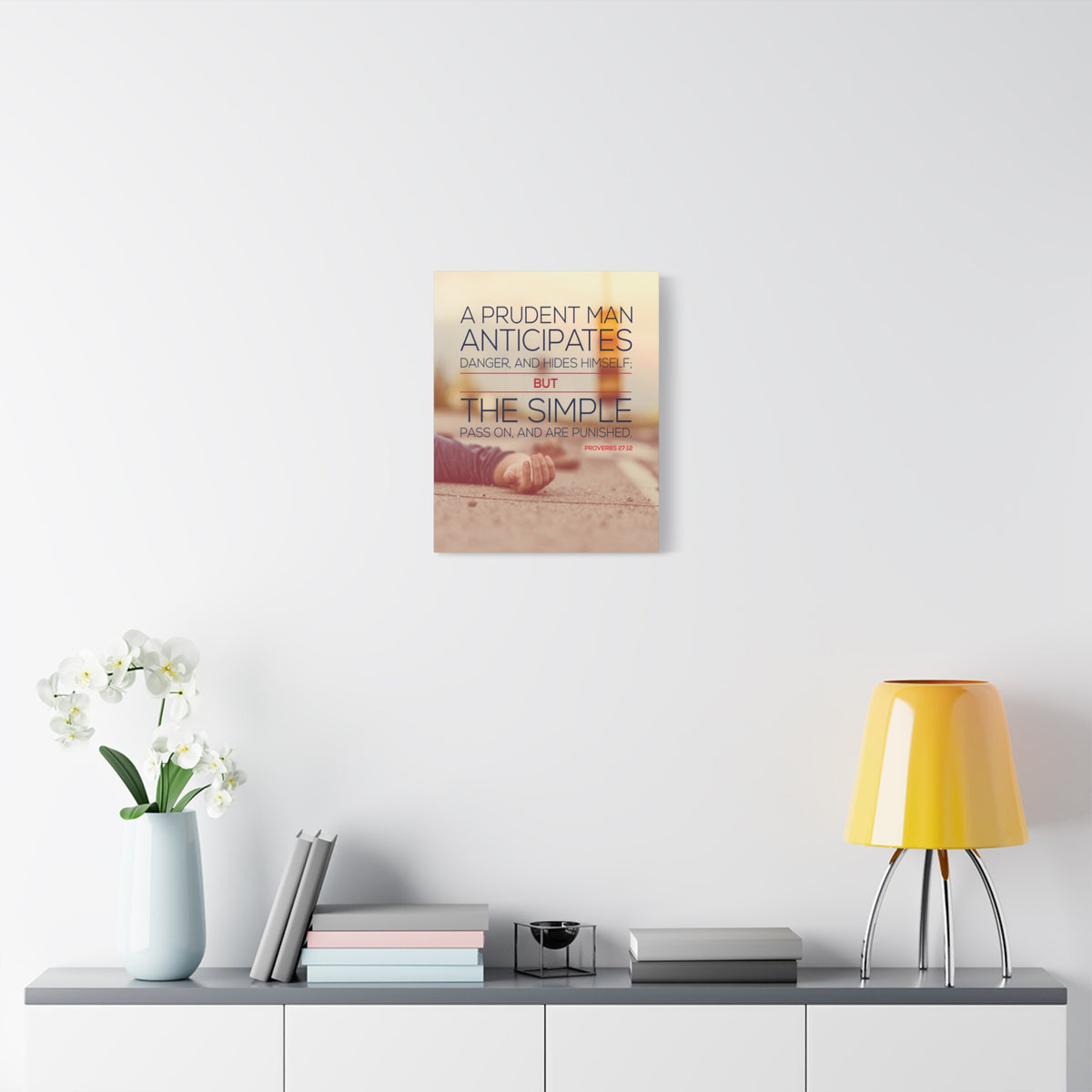 Scripture Canvas A Prudent Man Proverbs 27:12 Christian Wall Art Bible Verse Print Ready to Hang