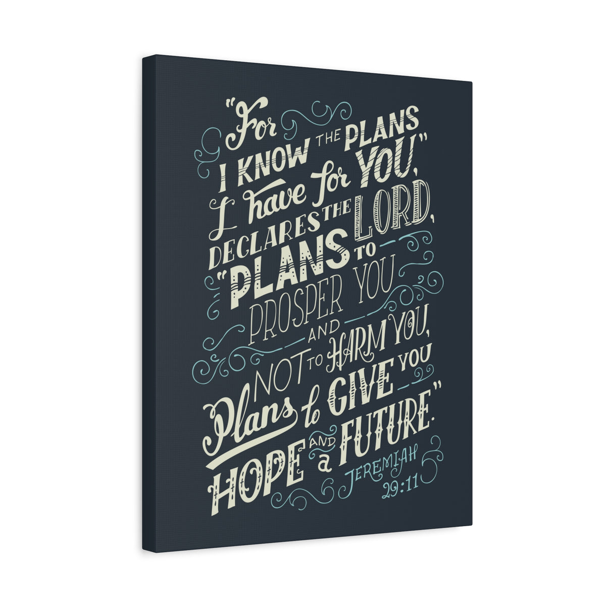 Scripture Canvas Declares The Lord Jeremiah 29:11 Christian Wall Art Bible Verse Print Ready to Hang