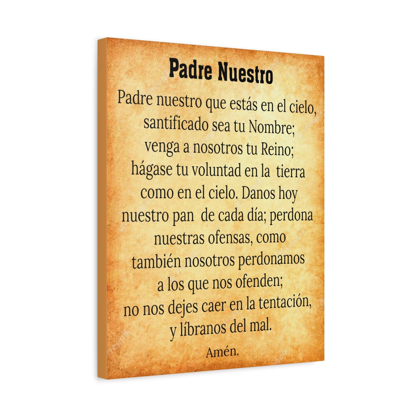Scripture Walls Padre Nuestro Lords Prayer Gold & White Christian Wall Art Print Ready to Hang Unframed
