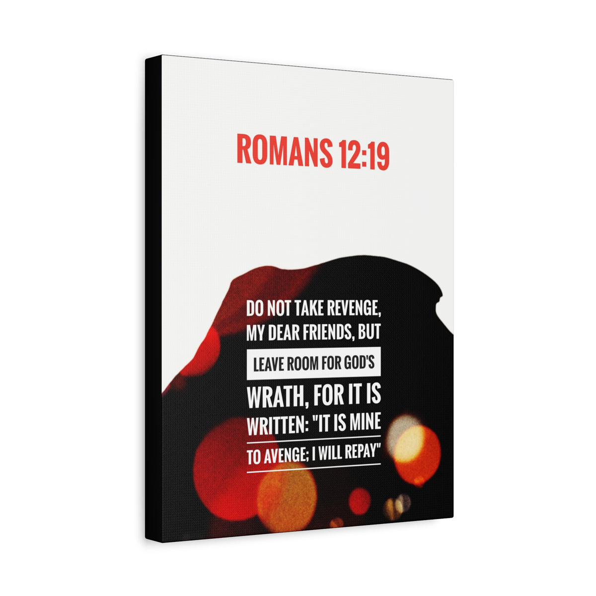 Scripture Canvas Leave Room For God's Wrath Romans 12:19 Christian Wall Art Bible Verse Print Ready to Hang