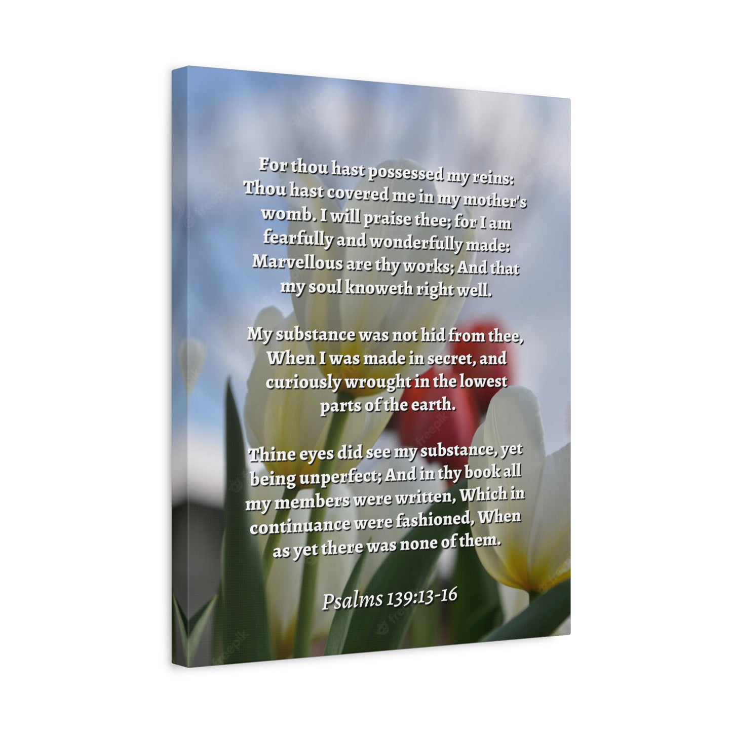 Scripture Walls Wonderfully Made Psalm 139:14 Flower Bible Verse Canvas Christian Wall Art Ready to Hang