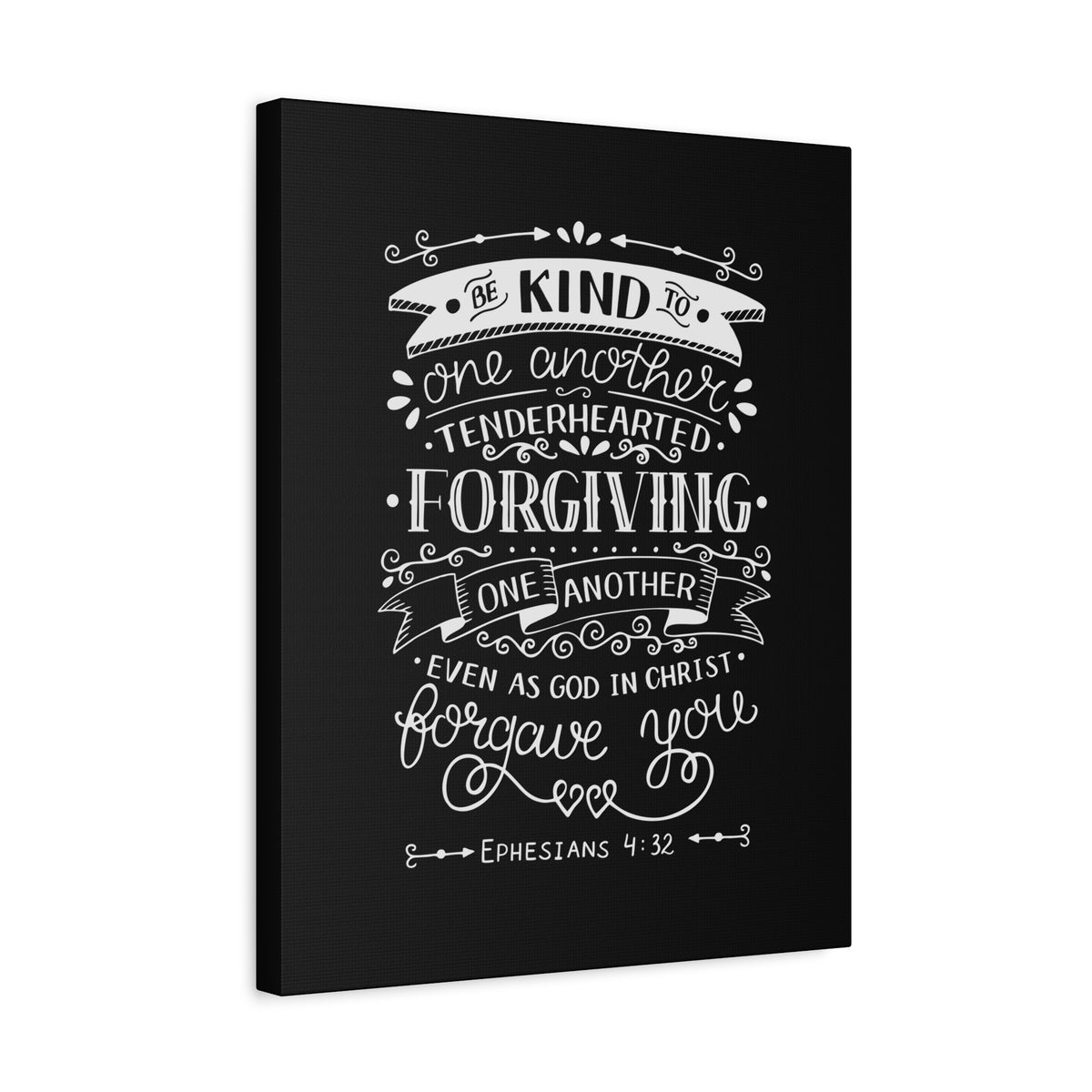 Scripture Canvas Tenderhearted Black Ephesians 4:32 Christian Wall Art Bible Verse Print Ready to Hang