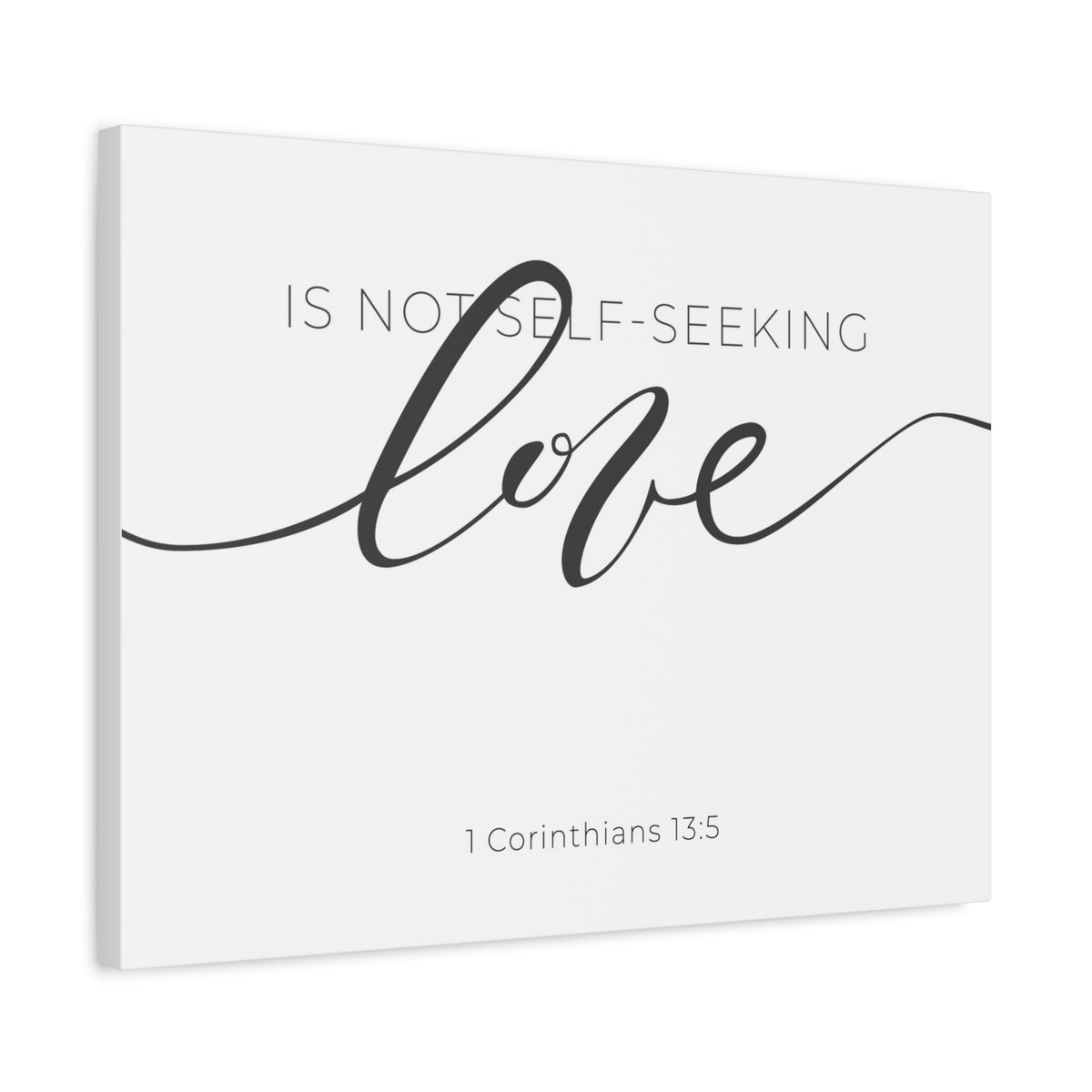 Scripture Canvas Love Cursive 1 Corinthians 13:5 Christian Wall Art Bible Verse Print Ready to Hang