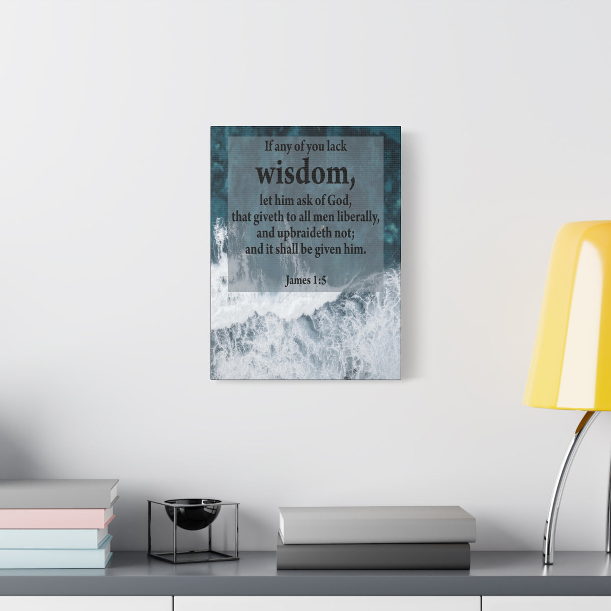 Scripture Canvas Lack Wisdom James 1:5 Christian Wall Art Bible Verse Print Ready to Hang