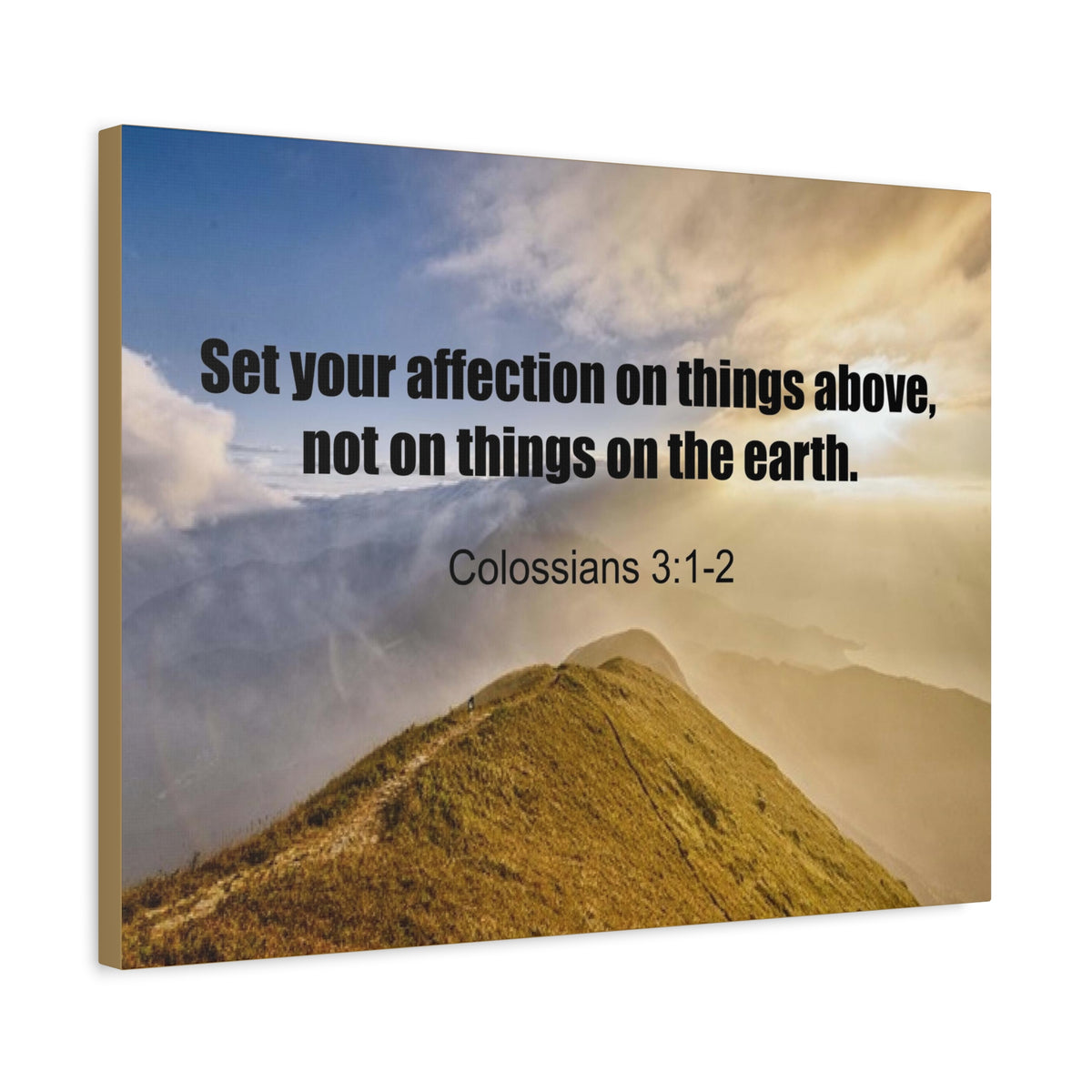 Scripture Canvas Set Your Affection Colossians 3:2 Christian Wall Art Bible Verse Print Ready to Hang