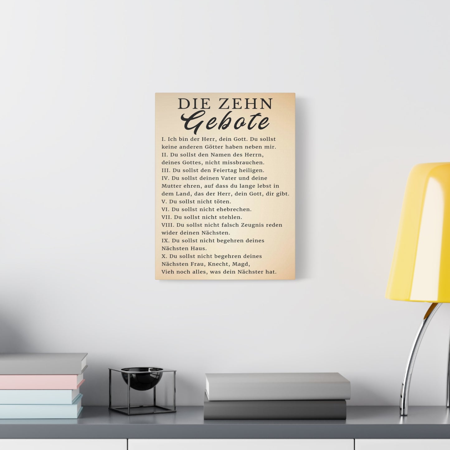 Scripture Walls Die Zehn Gebote 10 Commandments German Bible Verse Canvas Christian Wall Art Ready to Hang Unframed