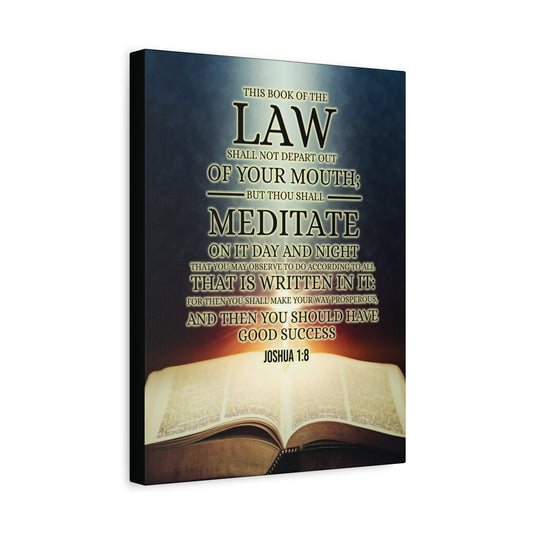 Scripture Canvas Book of the Law Joshua 1:8  Christian Wall Art Bible Verse Print Ready to Hang
