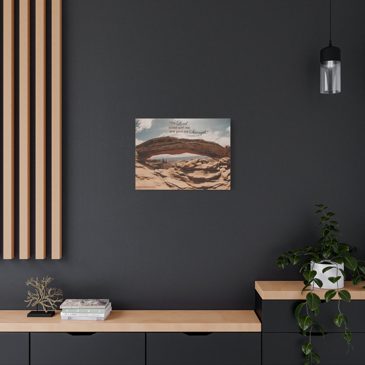Scripture Canvas Stood With Me 2 Timothy 4:17 Christian Wall Art Bible Verse Print Ready to Hang