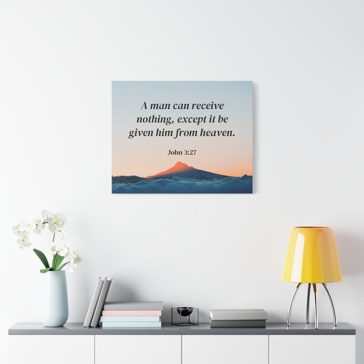 Scripture Canvas From Heaven John 3:27 Christian Wall Art Bible Verse Print Ready to Hang