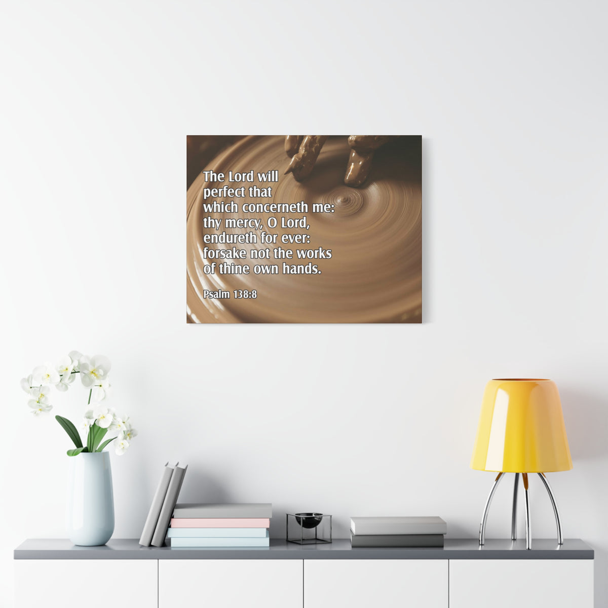 Scripture Canvas The Lord Will Perfect Psalm 138:8 Christian Wall Art Bible Verse Print Ready to Hang