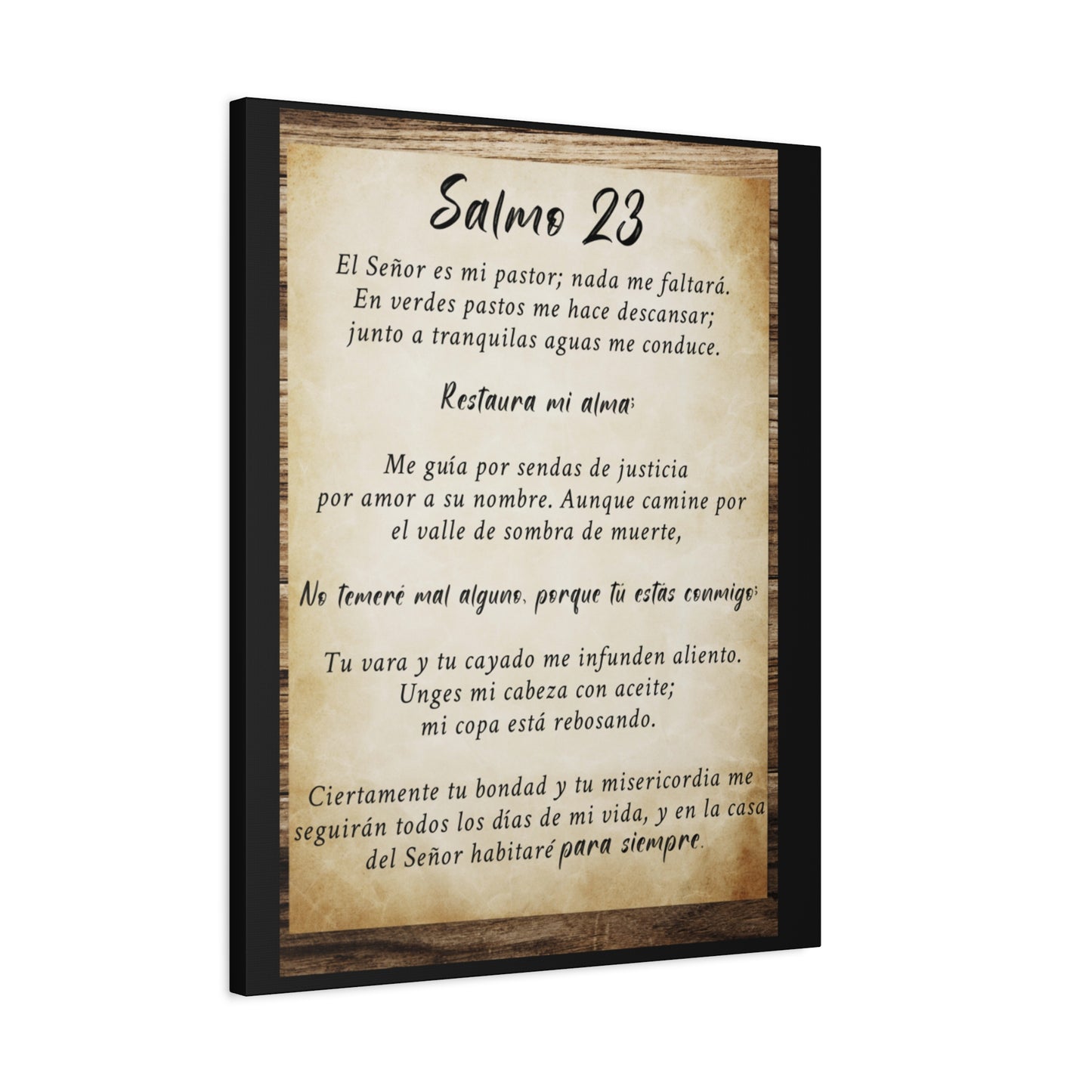Scripture Walls Salmo 23 Wood Bible Verse Canvas Christian Wall Art Ready to Hang Unframed