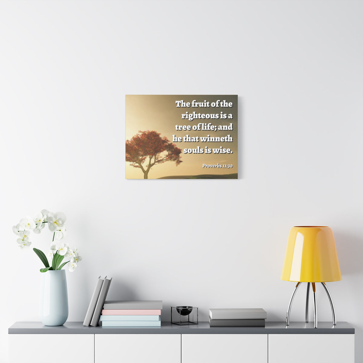 Scripture Canvas Tree Of Life Proverbs 11:30 Christian Wall Art Bible Verse Print Ready to Hang