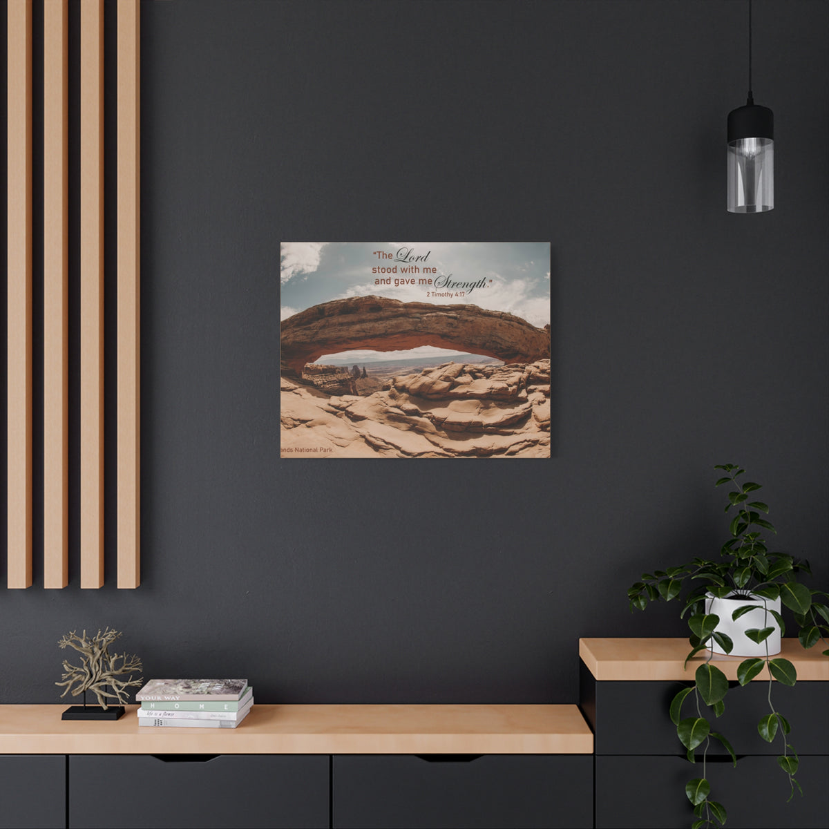 Scripture Canvas Stood With Me 2 Timothy 4:17 Christian Wall Art Bible Verse Print Ready to Hang