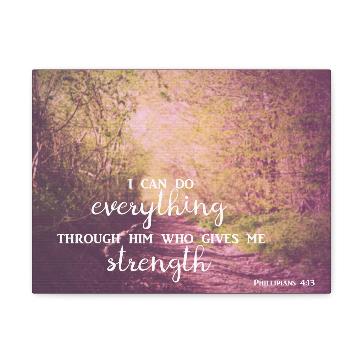 Through Him Trees Christian Philippians 4:13 Wall Art Bible Verse Print Ready to Hang