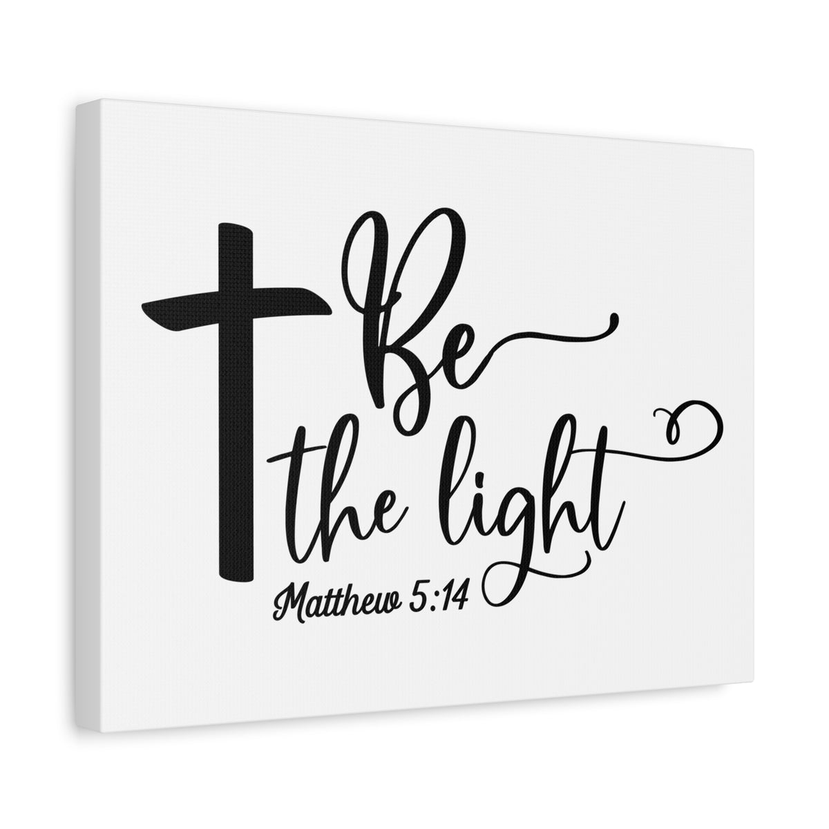 Scripture Canvas Be The Light Matthew 5:14 Christian Wall Art Bible Verse Print Ready to Hang