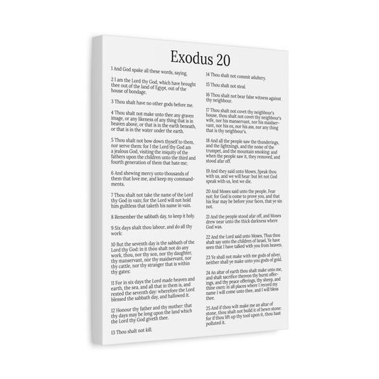 Scripture Walls Giving of the Law Exodus 20 Chapter WhiteChristian Wall Art Print Ready to Hang Unframed