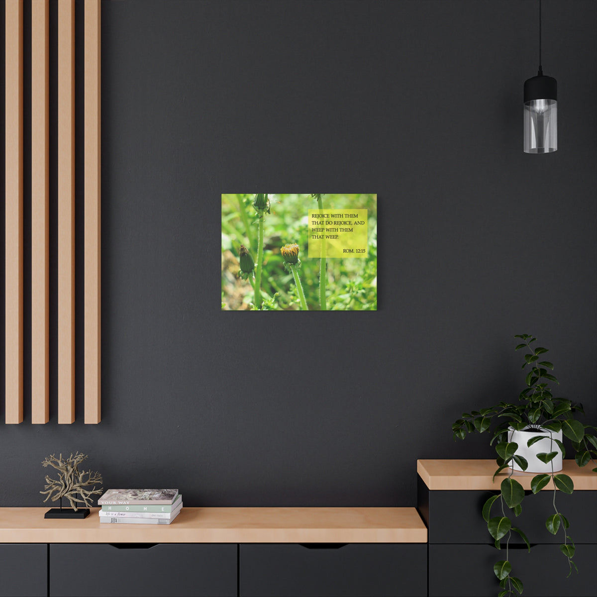 Scripture Canvas Rejoice With Them Rom 12:15 Christian Wall Art Bible Verse Print Ready to Hang