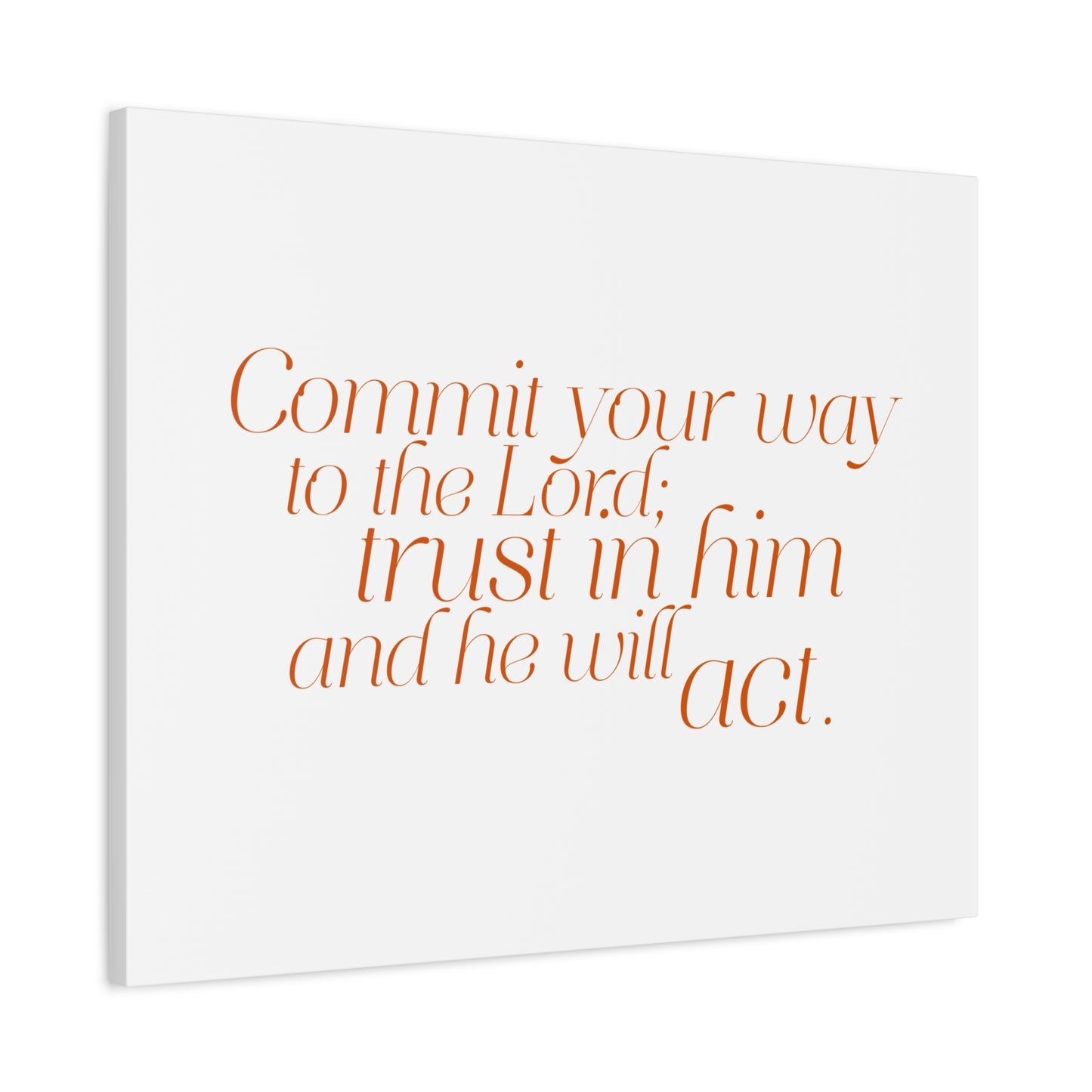 Scripture Walls Your Way to The Lord Orange Psalm 37:5 Bible Verse Canvas Christian Wall Art Ready to Hang
