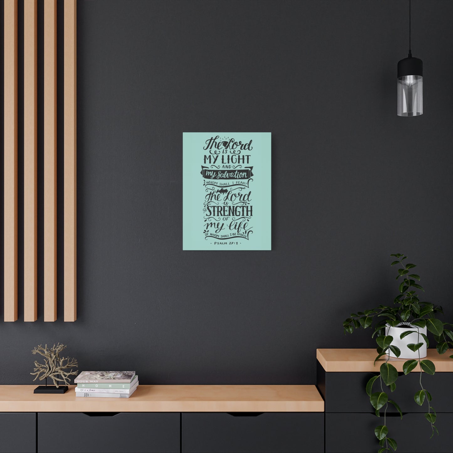 Scripture Canvas The Lord Is My Light Psalm 27 :1 Christian Wall Art Bible Verse Print Ready To Hang
