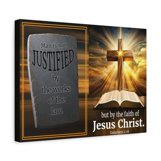 Scripture Walls Galatians 2:16 Faith & Law Bible Verse Canvas Christian Wall Art Ready to Hang Unframed