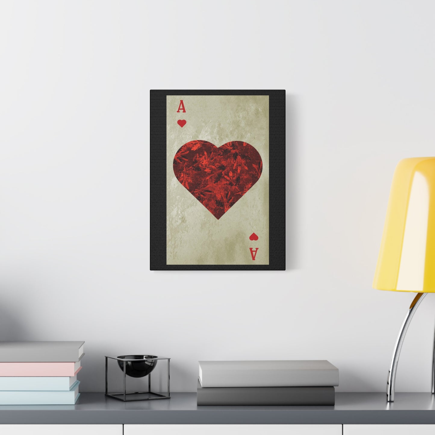 Ace Of Hearts Playing Card Canvas Wall Art for Home Decor Ready-to-Hang