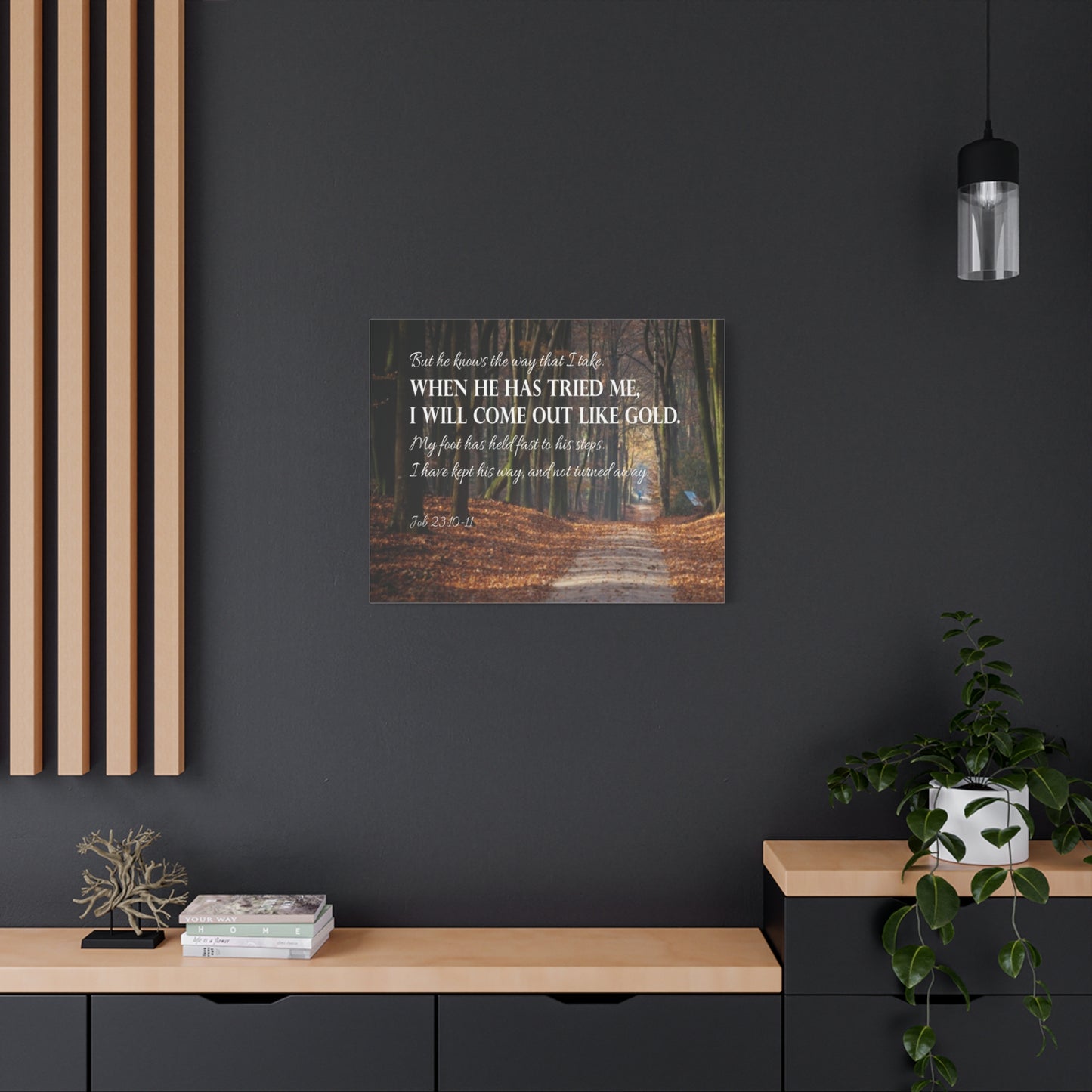 Bible Verse Canvas Come Out Like Gold Job 23:10-11 Scripture Wall Art Christian Home Decor