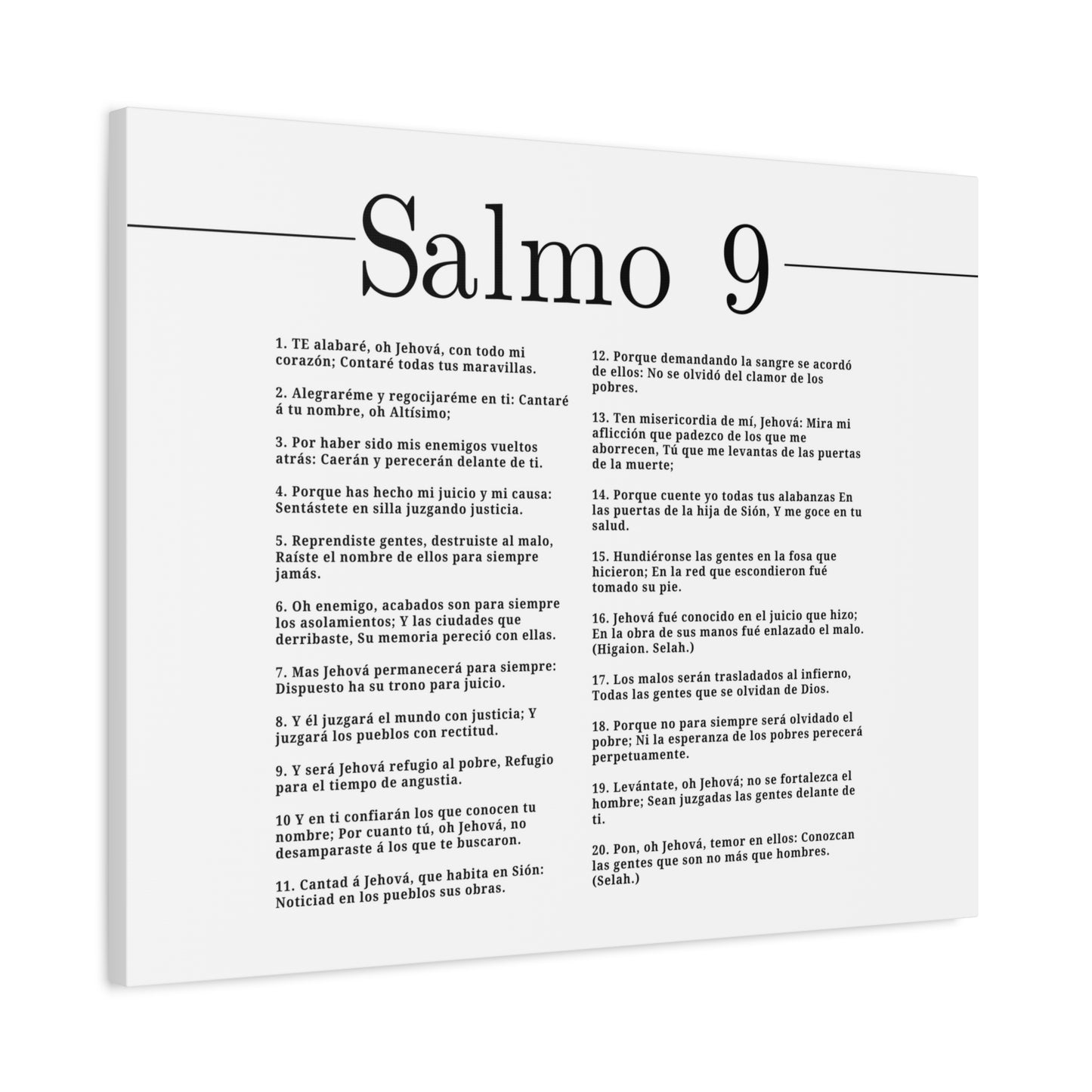 Salmo 9 Impresión De Arte Cristiano en la Pared Lista Para Colgar