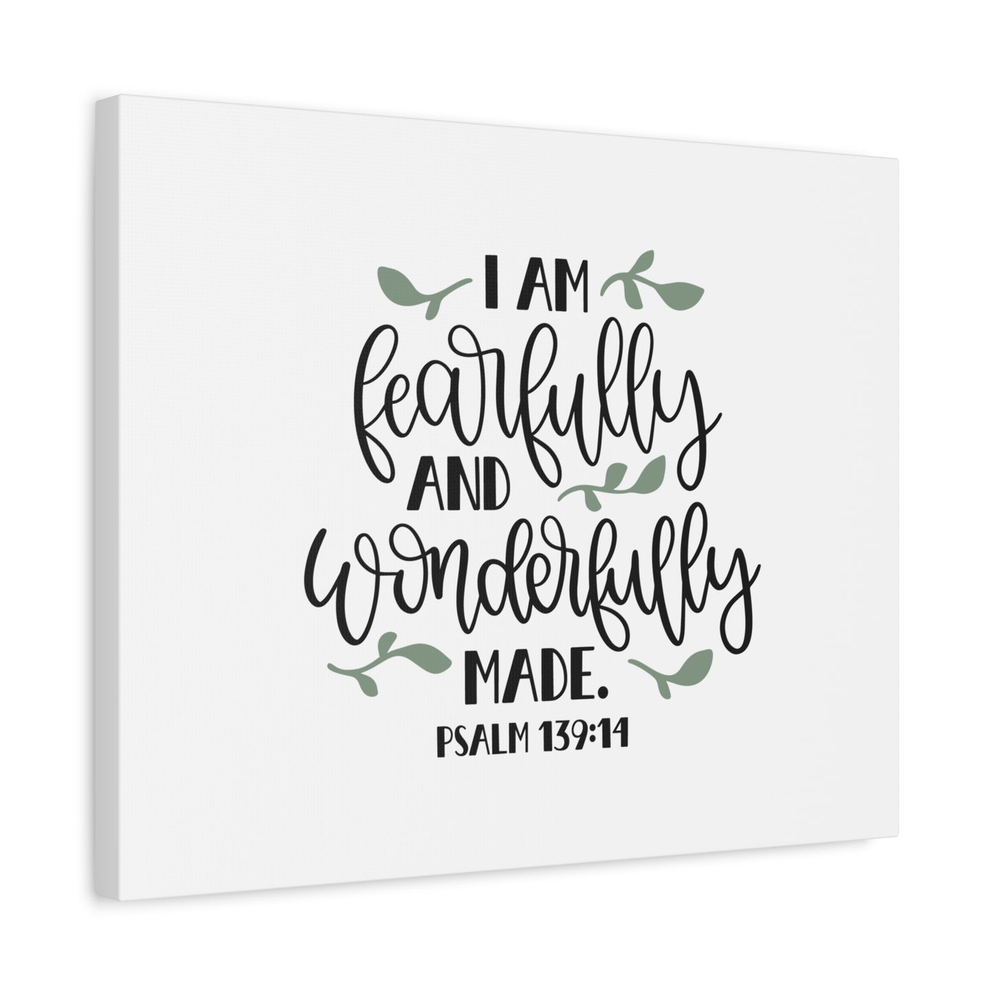 Scripture Canvas Wonderfully Made Psalm 139:14 Christian Wall Art Bible Verse Print Ready to Hang