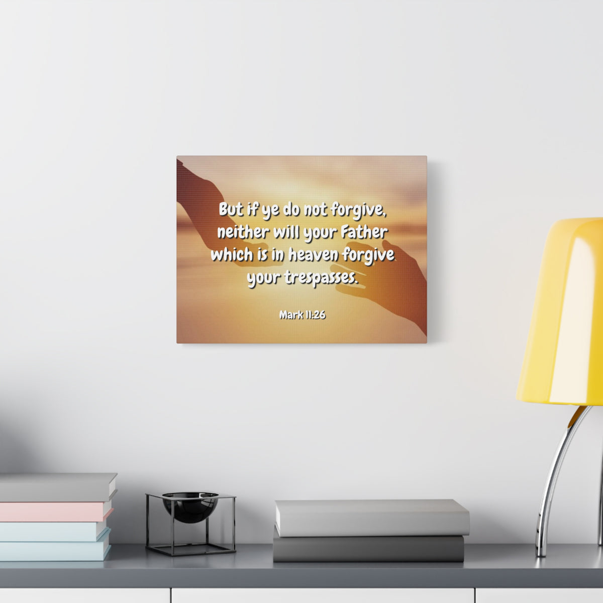 Scripture Canvas Forgive Your Trespasses Mark 11:26 Christian Wall Art Bible Verse Print Ready to Hang