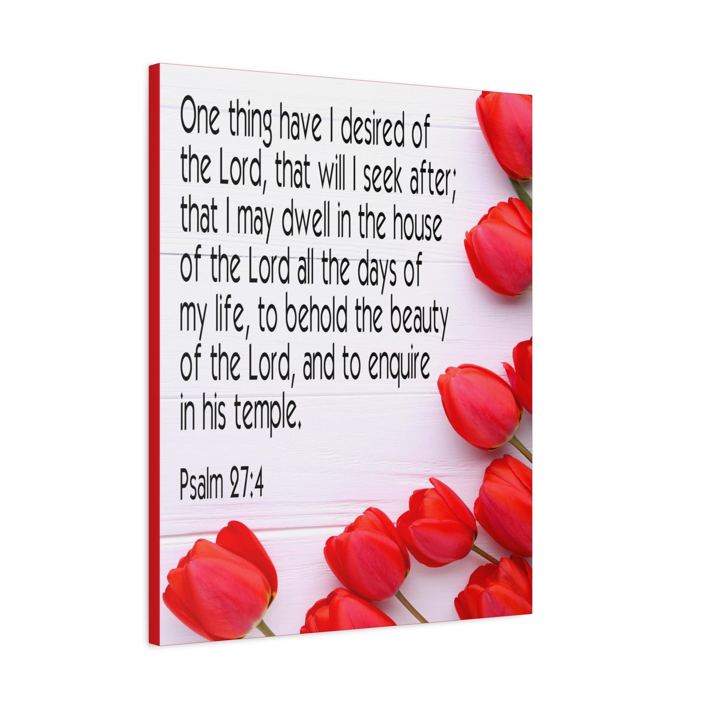 Scripture Canvas The Beauty of The Lord Psalm 27:4 Christian Wall Art Bible Verse Print Ready to Hang