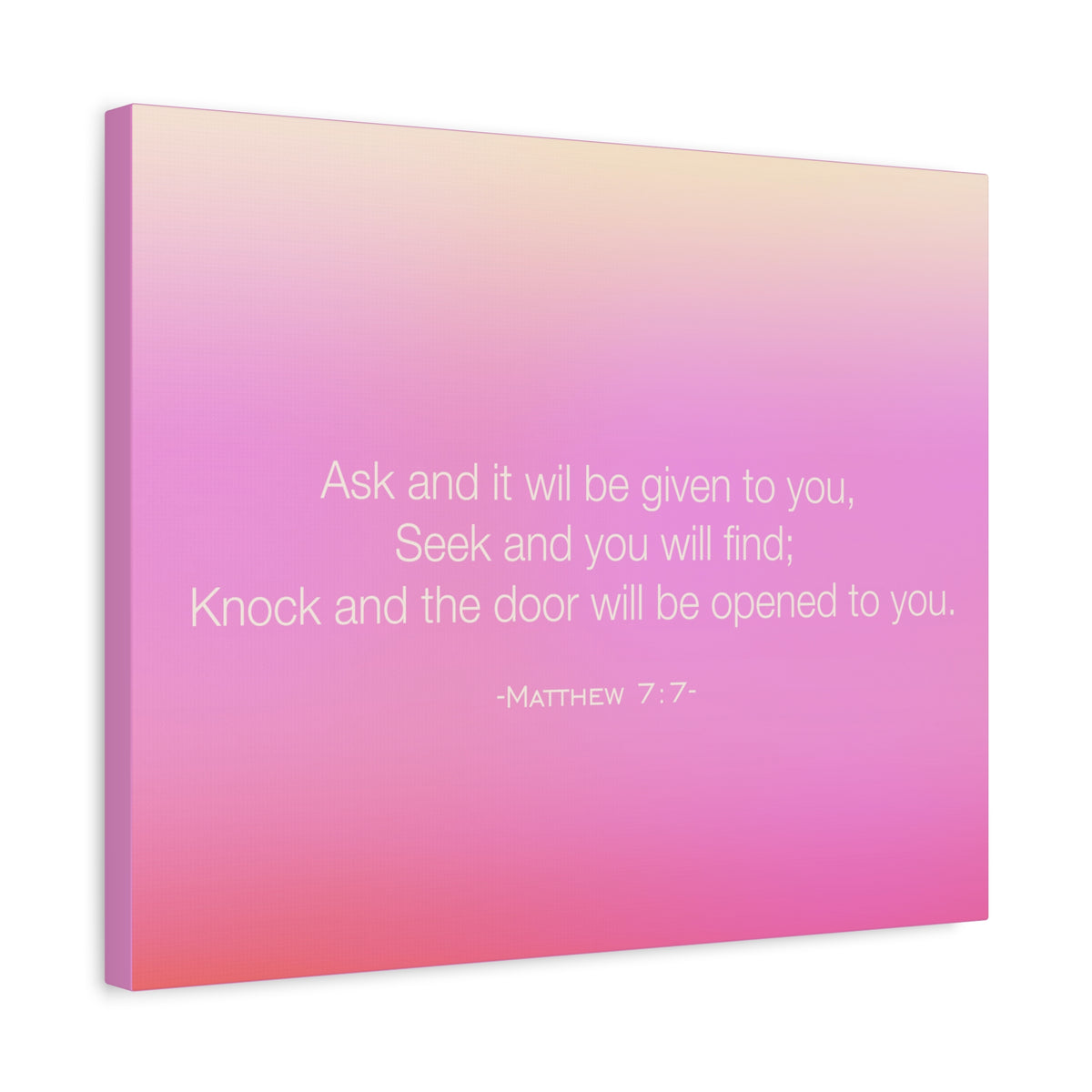 Scripture Canvas Seek And You Will Find Matthew 7:7 Christian Wall Art Bible Verse Print Ready to Hang