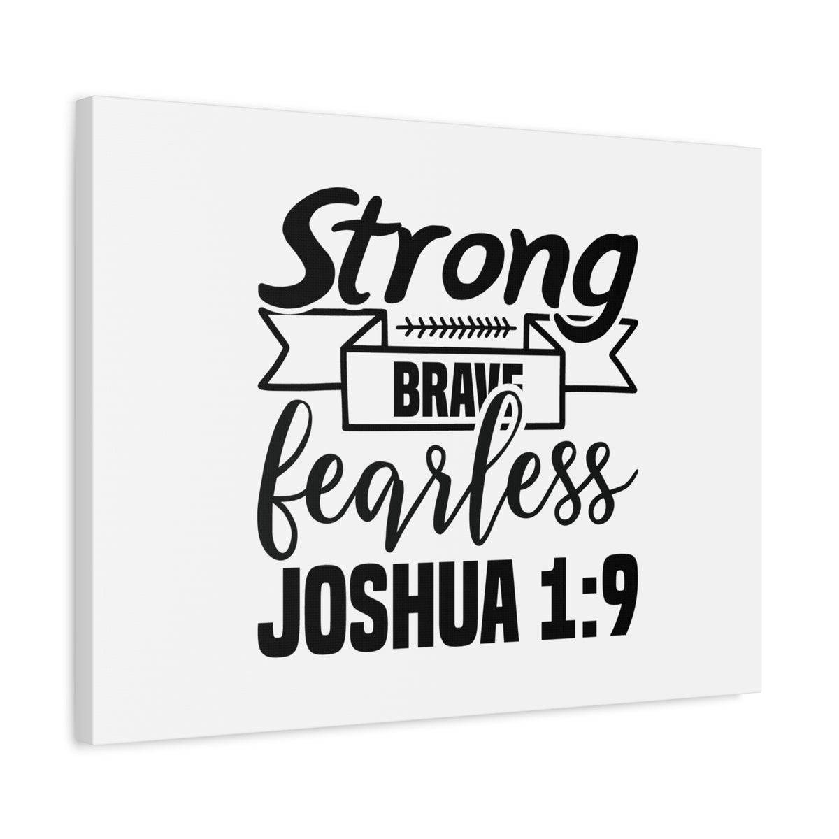 Scripture Canvas Fearless Joshua 1:9 Christian Wall Art Bible Verse Print Ready to Hang