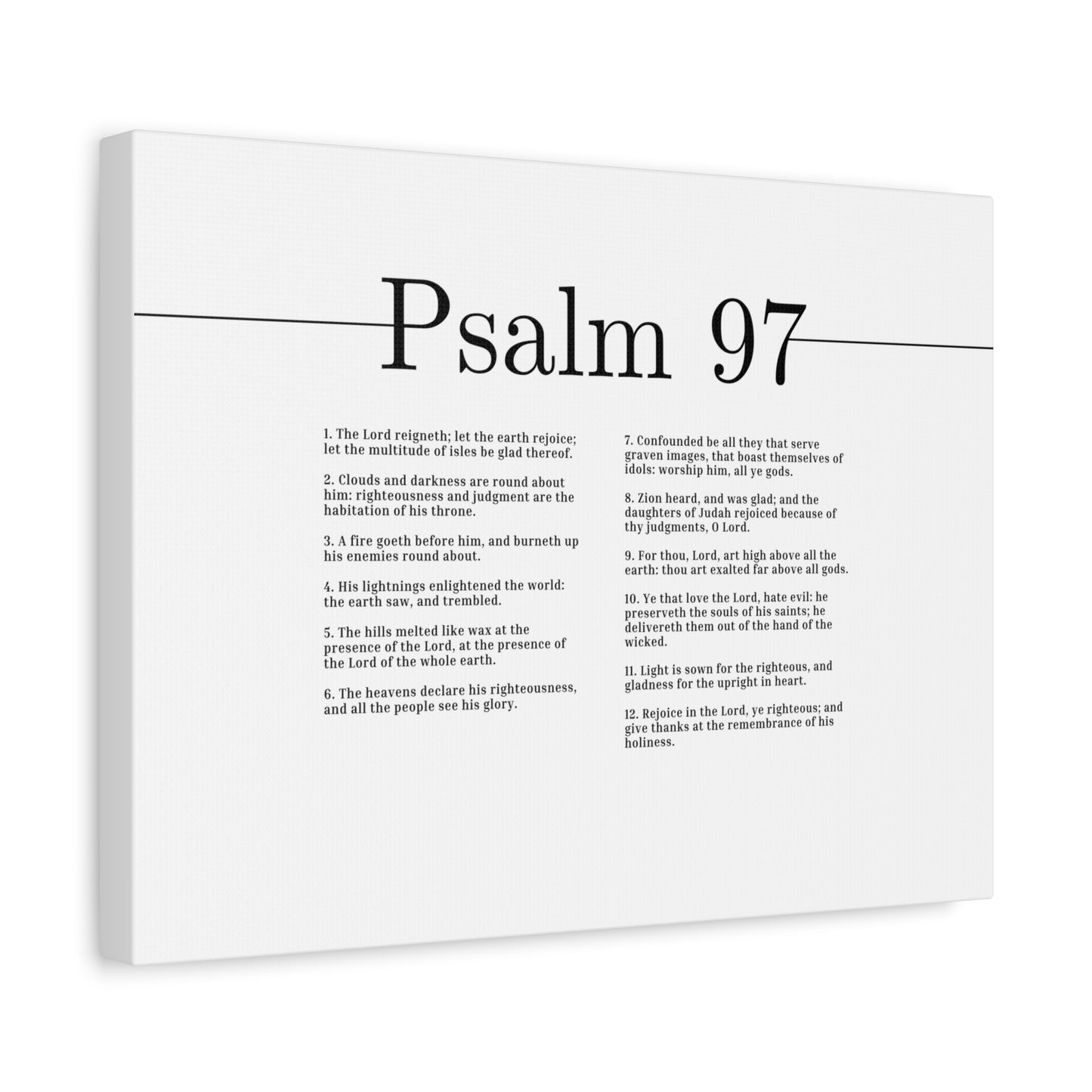 Scripture Canvas The Lord Reigneth Psalm 97 Christian Wall Art Bible Verse Print Ready to Hang