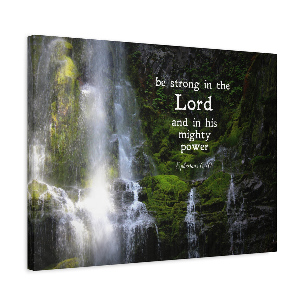 Scripture Canvas Be Strong In The Lord Ephesians 6:10 Christian Wall Art Bible Verse Print Ready to Hang
