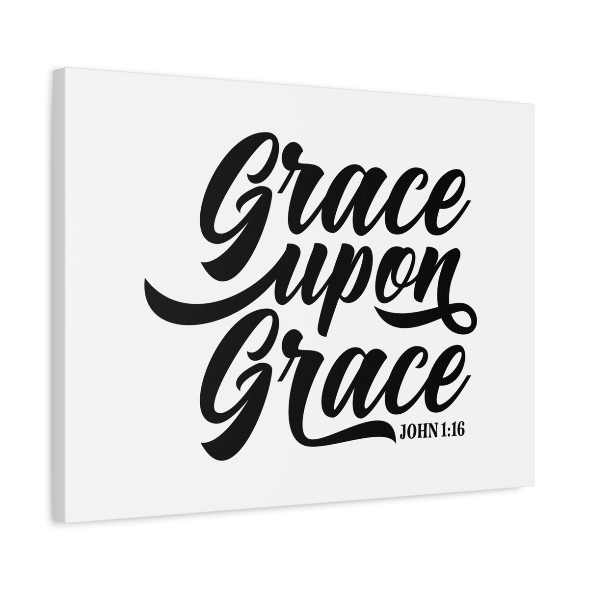 Scripture Canvas Grace Upon Grace John 1:16 Christian Wall Art Bible Verse Print Ready to Hang