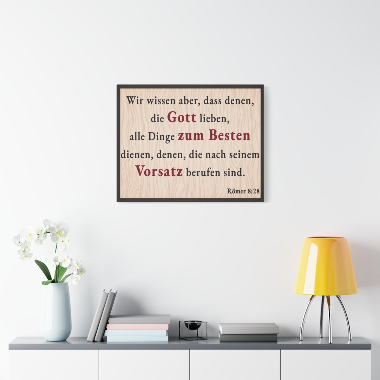 Scripture Walls Römer 8:28 Romans 8:28 German Bible Verse Canvas Christian Wall Art Ready to Hang Unframed