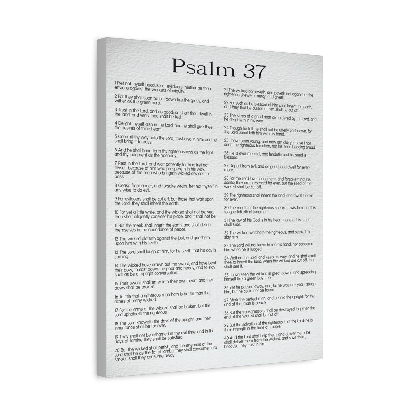 Scripture Canvas Delighting in His Righteousness Psalm 37 Christian Wall Art Bible Verse Print Ready to Hang