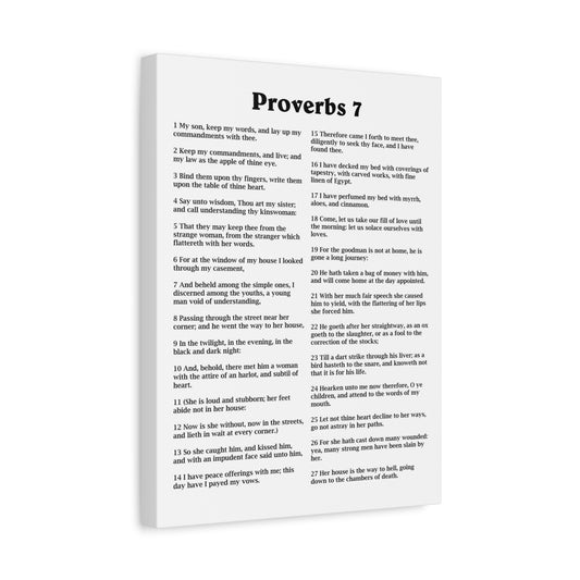 Scripture Walls Proverbs Chapter 7 White Bible Canvas Christian Wall Art Ready to Hang Unframed