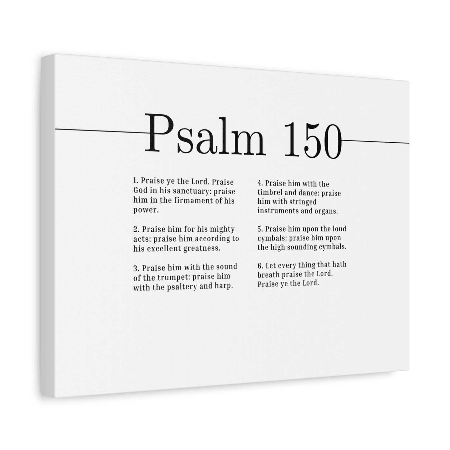 Scripture Canvas Praise Ye The Lord Psalm 150 Christian Wall Art Bible Verse Print Ready to Hang