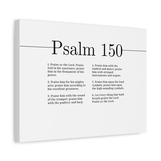 Scripture Canvas Praise Ye The Lord Psalm 150 Christian Wall Art Bible Verse Print Ready to Hang
