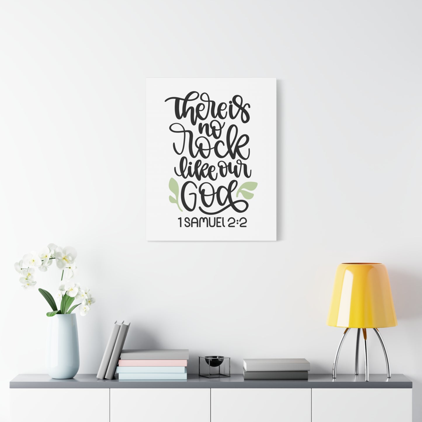 Scripture Canvas Our God 1 Samuel 2:2 Christian Wall Art Bible Verse Print Ready to Hang