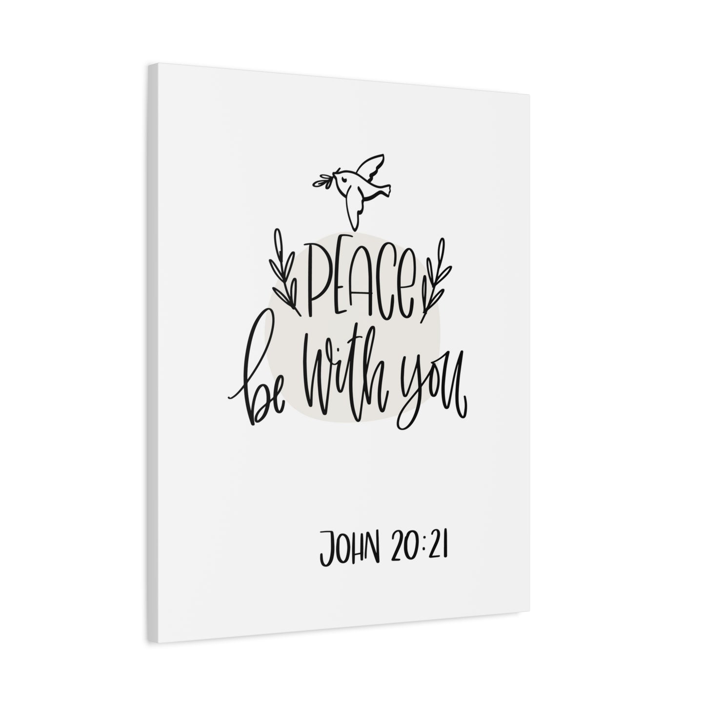 Scripture Canvas Peace Be With You John 20:21 Christian Wall Art Bible Verse Print Ready To Hang
