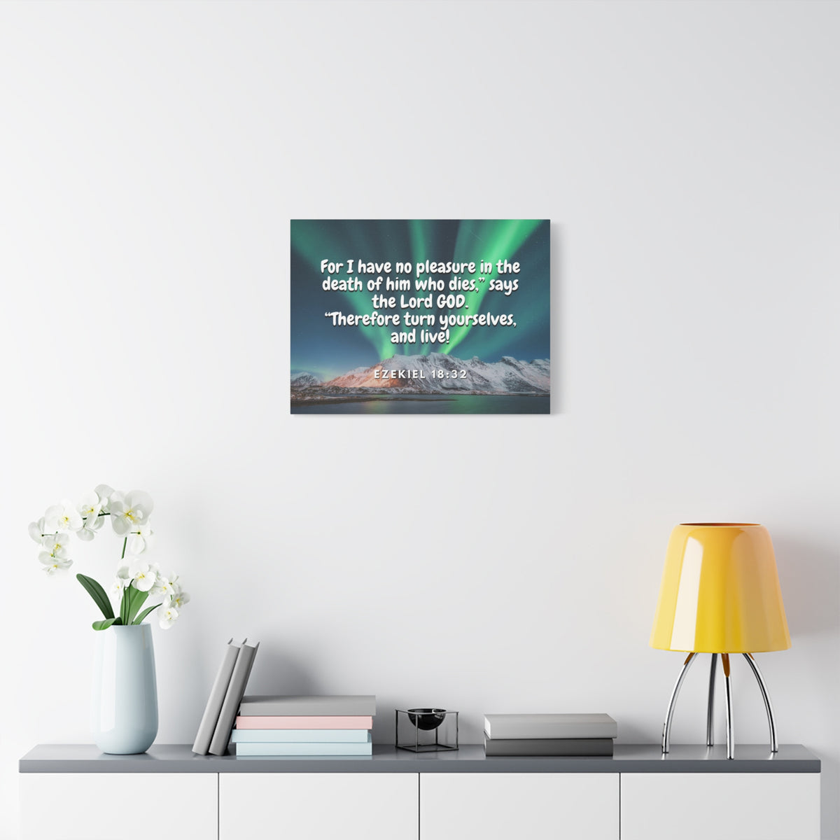 Scripture Canvas Live! Ezekiel 18:32 Christian Wall Art Bible Verse Print Ready to Hang