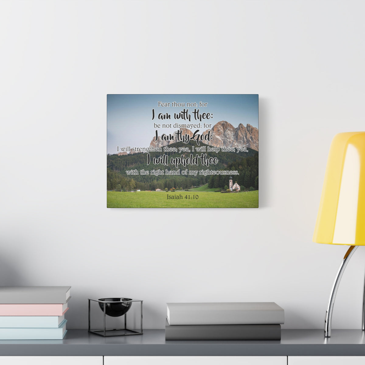 Scripture Canvas I Am With Thee Isaiah 41:10 Christian Wall Art Bible Verse Print Ready to Hang