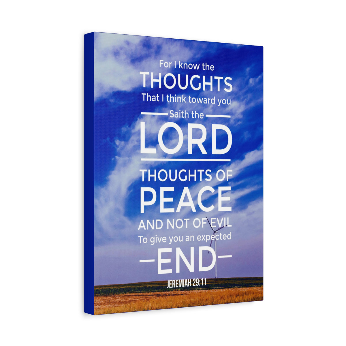 Scripture Canvas Thoughts of Peace Jeremiah 29:11 Christian Wall Art Bible Verse Print Ready to Hang